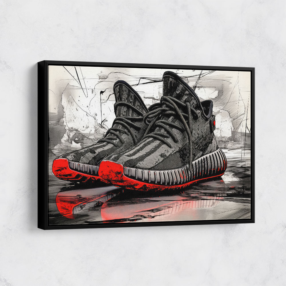 Yeezy Boost 350 Sneakers Graffiti Style 2 Wall Art